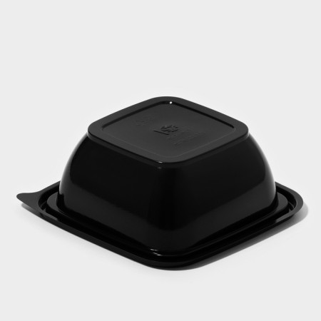 Disposable plastic container, YUPK-1212, 375 ml, 12.6 × 12.6 × 5.1 cm, black, 50 pcs/un-1