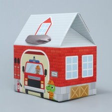 Gift folding box, packaging, Fire Station, 15 x 18 x 10 cm