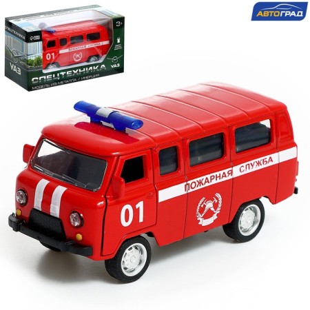 Metal machine "UAZ 3962. Fire Service", inertia, 1:43