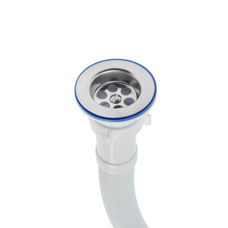 Hofrosiphon ORIO AS-30112, 1 1/2 "x40 mm, with a stainless grill d = 70 mm, l = 1500 mm, white-1
