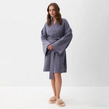 Women's robe KAFTAN BASIC Size 48-50, gray-blue