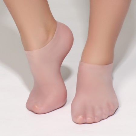 Socks for pedicure, silicone, size S, pink color-2