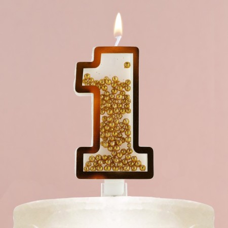 A candle for a cake, a figure with a shaker “1”, 9.5 x 3.8 cm.-6