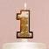 A candle for a cake, a figure with a shaker “1”, 9.5 x 3.8 cm.