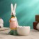 Standing for the egg "Rabbit with carrots" 8x5x11cm, mix