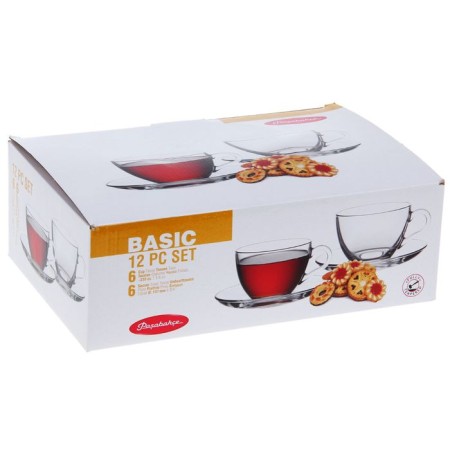 Glass Glass Basic Glass, 12 items: 6 cups 215 ml, 6 saucer d = 13.7 cm-2