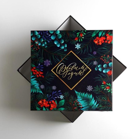 Gift box "New Year's botanist", 28 x 28 x 15 cm, New Year-1