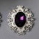 Decor for creativity Metal "Medallion Patal" dark violet crystal set 2 pcs 2.6x2.4 cm 107
