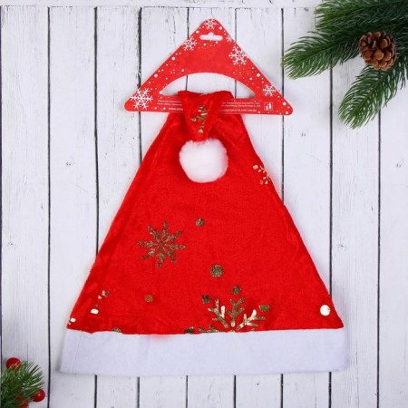 New Year's cap "shining snowflakes" 28x36 cm, red-2
