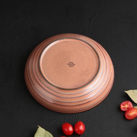 Porcelain salad Magistro Garland, 1250 ml, D = 23 cm, brown color-4