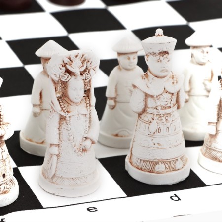 Chess desktop souvenir "Qing dynasties" 43 x 43 cm, king H-8.5 cm, pawn H-6.5 cm-8
