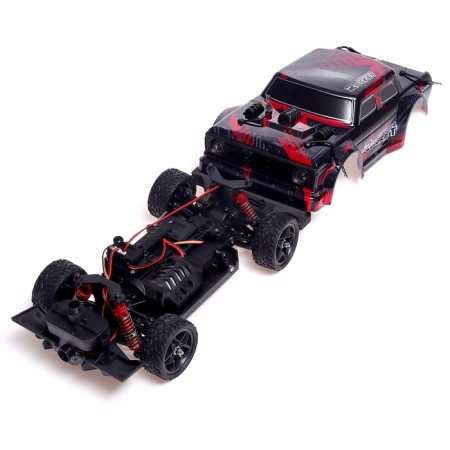 Drift radio controlled machine, drift, battery, light and smoke effects, interchangeable wheels, red color-6