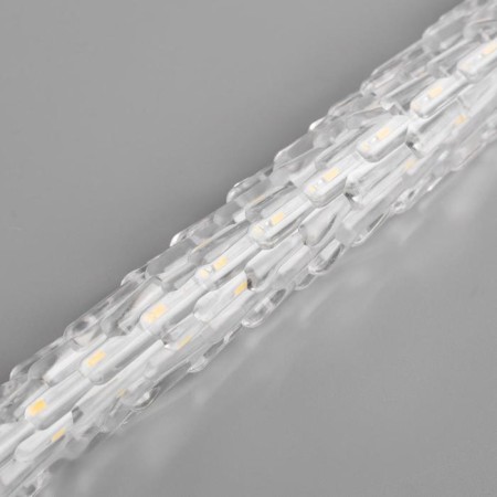 Garland "icicles rhyflated" 2.5 × 0.42 m, IP65, transparent thread, 288 LED, white glow with a drain effect, 12 V effect-4