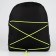 School backpack textile with lacing, black color