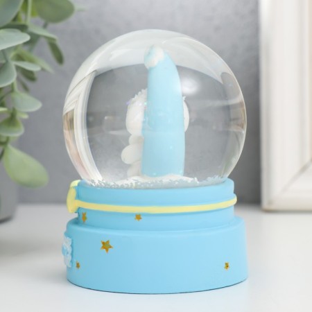 Souvenir Polystone Water Ball Light "Bunny on the crescent" mix 6x6x8.5 cm-6
