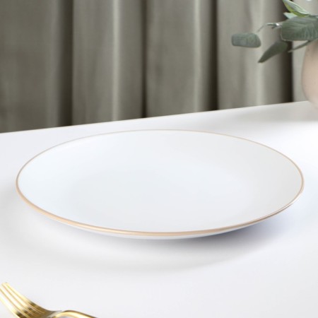 Board ceramic dining shade "Vanilla", d = 27 cm, white color-1
