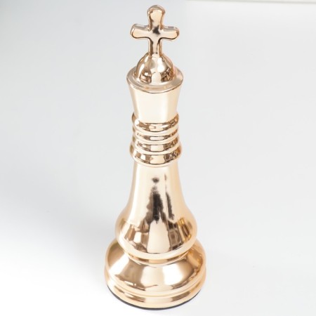 Souvenir Ceramics "Chess Figure. King" Gold 25x8.2x8.2 cm-2