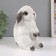 The piggy bank "Rabbit No. 4 is white with black tips" height 17.5 cm, width 11.5 cm, length 11.5 cm.