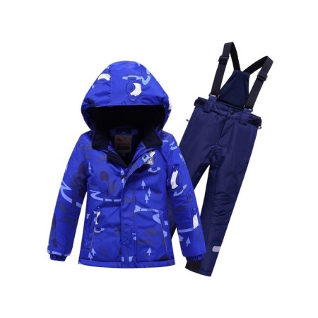 Ski costume for a boy, blue color, size 122