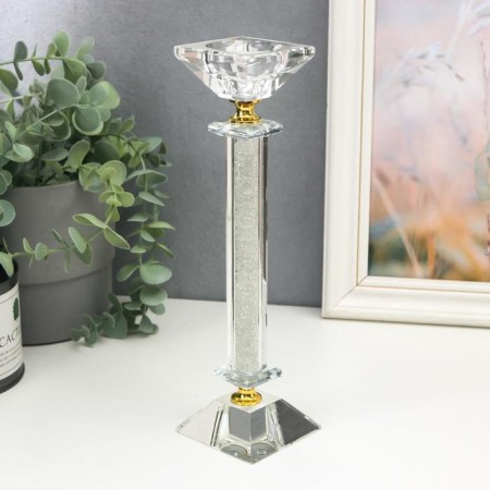 Glass of glass for 1 candle "Column with beads" 23.5x6.5x6.5 cm-1