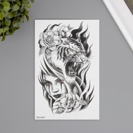 Tattoo on the body Black "Predator" 12x19 cm