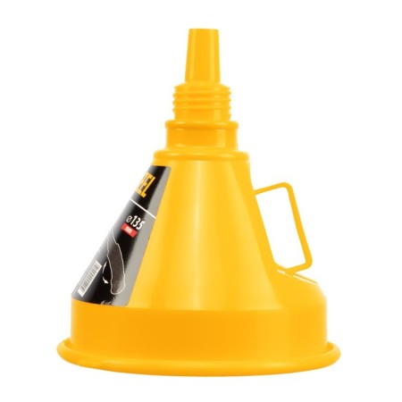 Plastic funnel Denzel, 135 mm with a metal sieve, a flexible tip and a non -pierce 9880-3