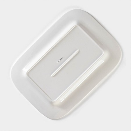 Porcelain rectangular Magistro Crotone, 35.7 × 25.6 × 3.1 cm, white color-2
