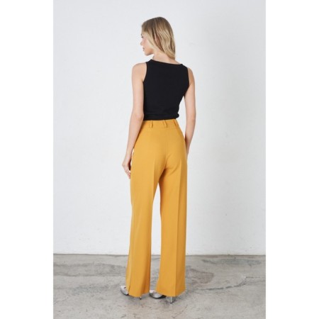 Women's trousers with a section of Eliseeva Olesya, size 52, yellow color-1