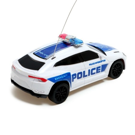Radio-controlled “Police” machine works on batteries, white-blue color-2