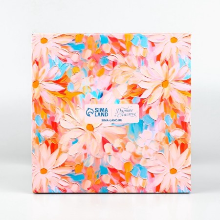 Box for flowers with a vase and PVC windows folding "Spring flowers", 16 x 23 x 16 cm-3