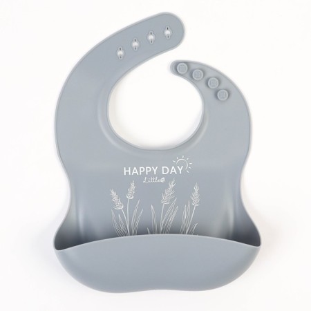 Set for feeding: bib, plate on a suction cup, spoon, m & b, gray-7
