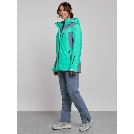 Ski costume female winter, size 42, green color-1