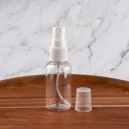 A bottle for storage, with a spray, with a division scale, 30 ml, white/transparent color-2