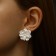Earrings plastic "Blocked bud" shine, white color