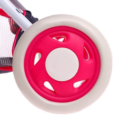 The stroller is universal for dolls, with a basket, a metal frame, mix-11