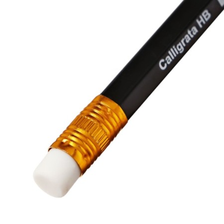 Chernographic pencil (simple) Hb, calligrata, with an eraser, sharpened, plastic, hexagonal, black-5