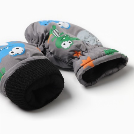 Winter children's mittens minku, gray color, 18cm-2