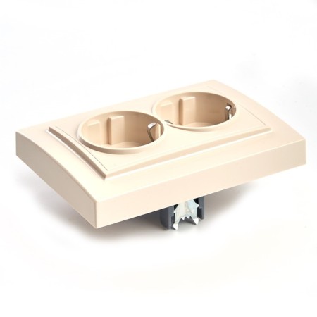 2-seater s/s outlet, Stekker series Erna, PST16-9014-02, ivory-3
