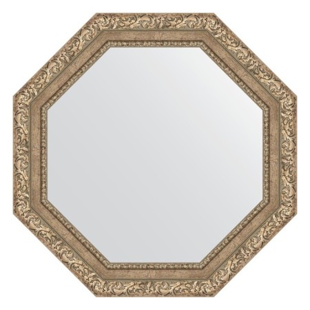 Mirror in the baguette frame, vignette antique silver 85 mm, 70x70 cm
