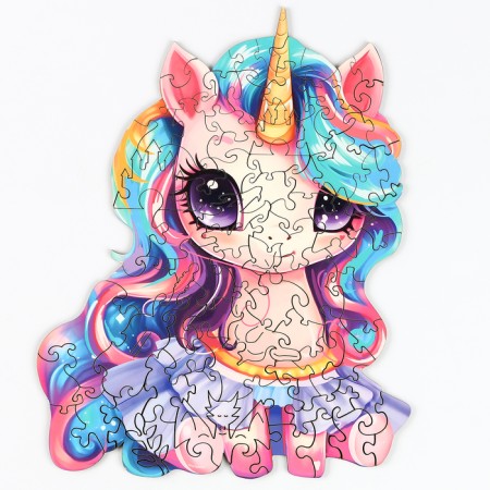Puzzles wooden figured children's “Fabulous unicorn”, 75 elements-5