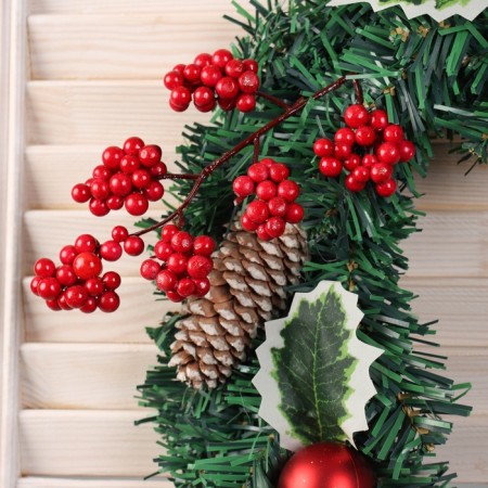 New Year's Wreath D-40 cm "Forest Festival" Vetoki with berries leaves-1