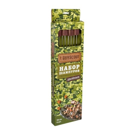 Double shampoos with wooden handles, length 38 cm, 4 pieces-2