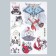 Sticker Plastic Interior color "Beasts in different headdresses" 50x70 cm