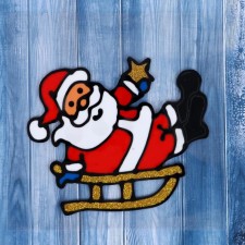Glass Santa Claus on a sled glass 15x12.5 cm