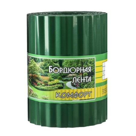 Border tape, 0.2 × 9 m, thickness 0.6 mm, plastic, corrugation, green, Greengo-8
