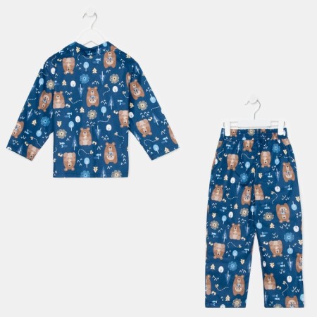 Pajama nursery (shirt, trousers) KAFTAN "Bears", p. 122-128, blue-10