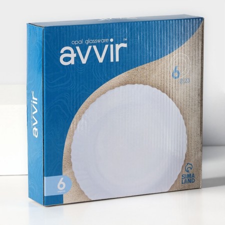A set of dining plates "Diva", d = 23 cm, 6 pcs, glass ceramic, white color-6