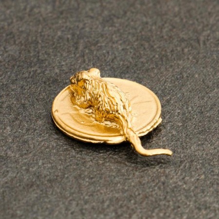 Souvenir purse "Golden mouse on a coin", tin, 0.6x2.2x1.6 cm-2