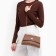 Women's bag made of artificial leather with a valve, 26x16x9 cm, brown color