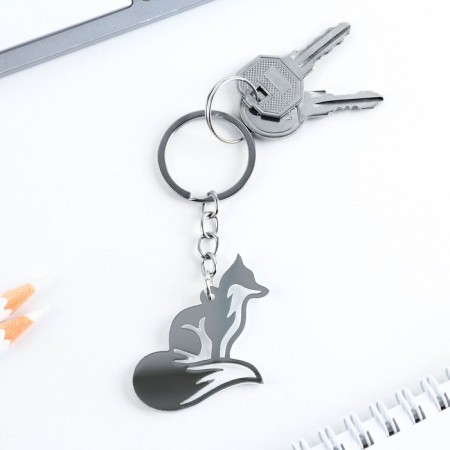 Key keychain acrylic mirror "Fox", 3.9 x 5 cm-2